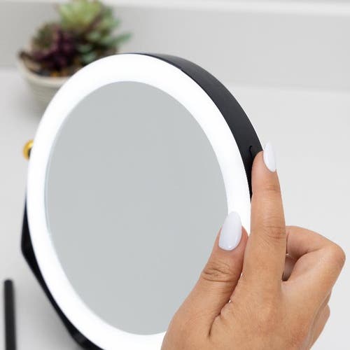 Zadro Lighted Makeup Mirror With 5x/1x Magnifications, Swivel & Battery In Black