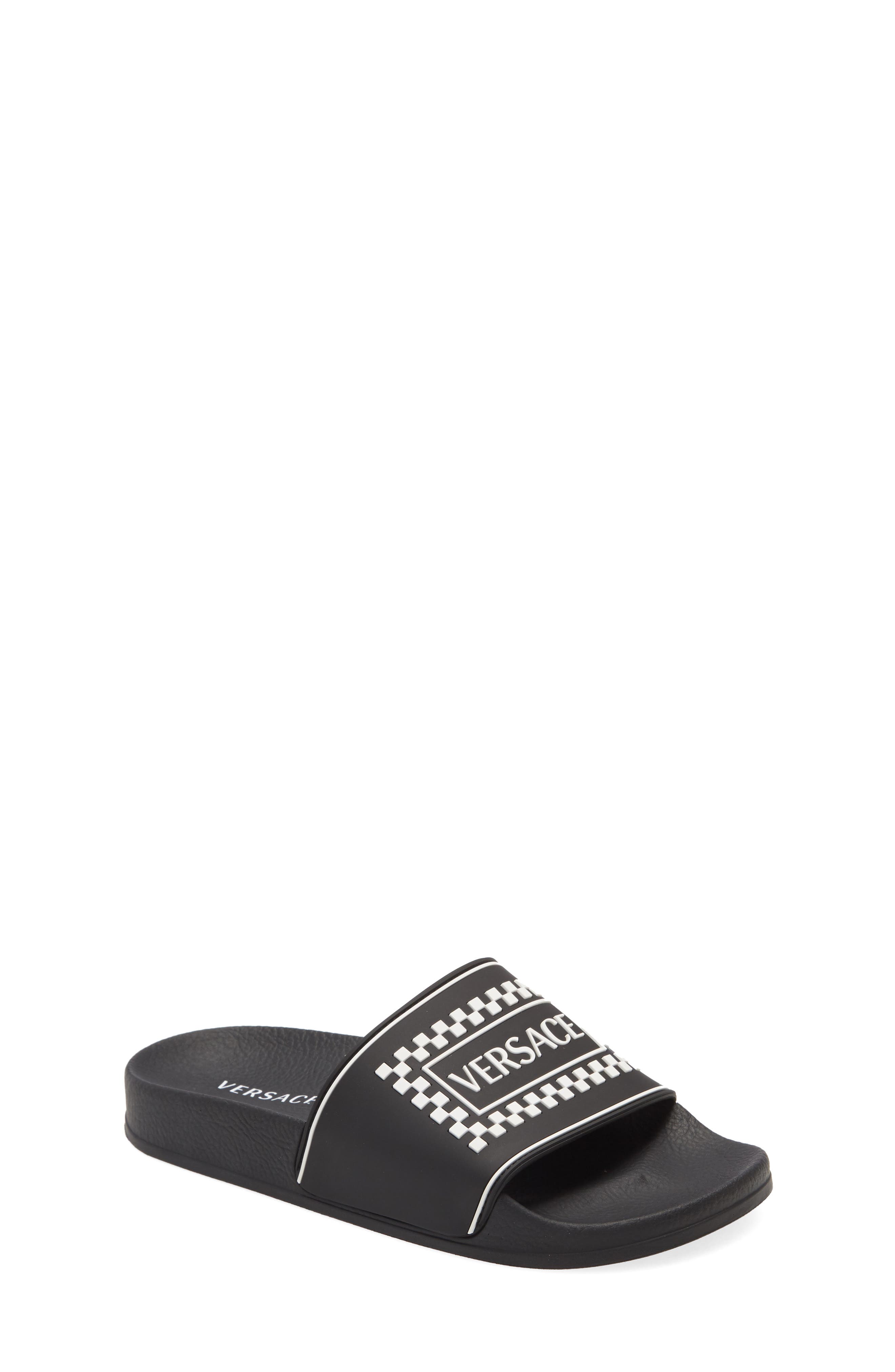 Versace First Line Slide Sandal (Little 