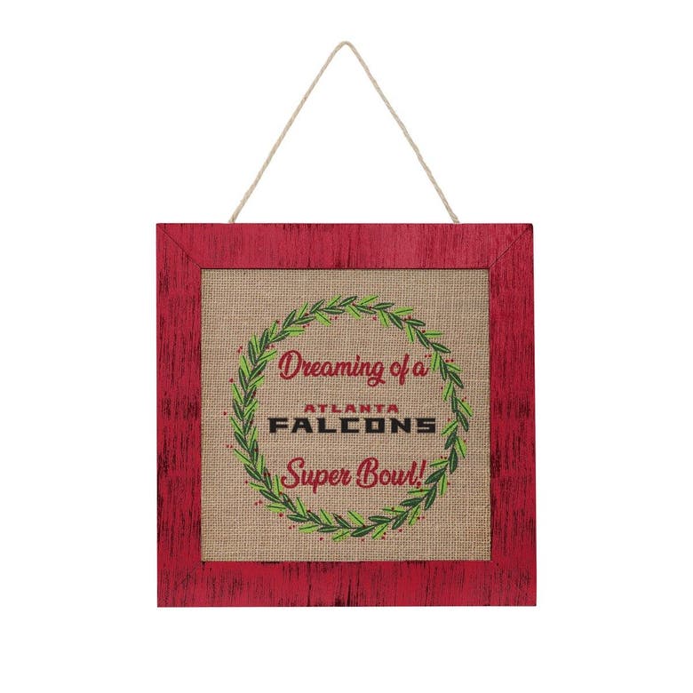 Foco Atlanta Falcons 12'' Double-sided Burlap Sign In Red