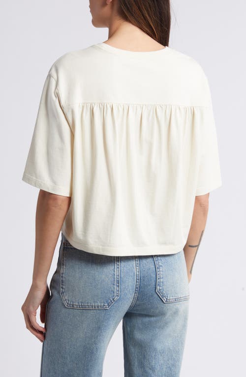 Shop Treasure & Bond Relaxed Organic Cotton Crop T-shirt In Ivory Dove