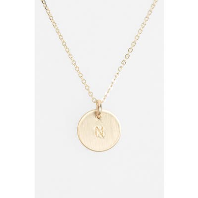 Nashelle 14K-Gold Fill Initial Mini Circle Necklace