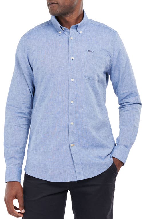 Barbour Nelson Tailored Fit Solid Linen & Cotton Button-Down Shirt at Nordstrom