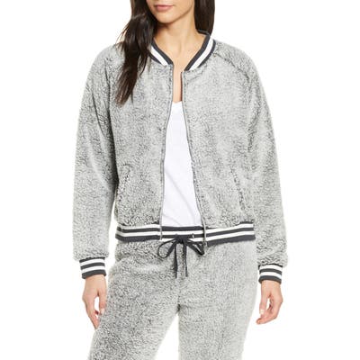 Pj Salvage Pile Fleece Bomber Jacket, Grey