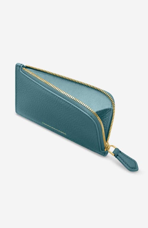 Maison De Sabre Pebbled Zip Card Holder In Brown