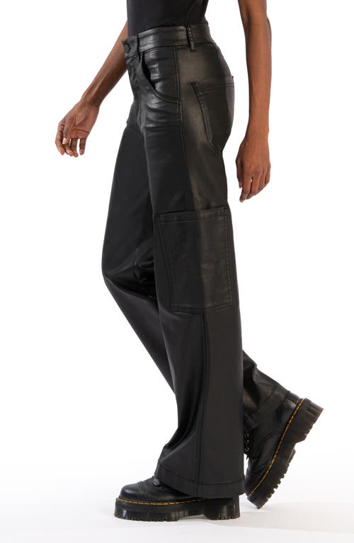 Shop Kut From The Kloth Jodi Coated High Waist Wide Leg Jeans In Black