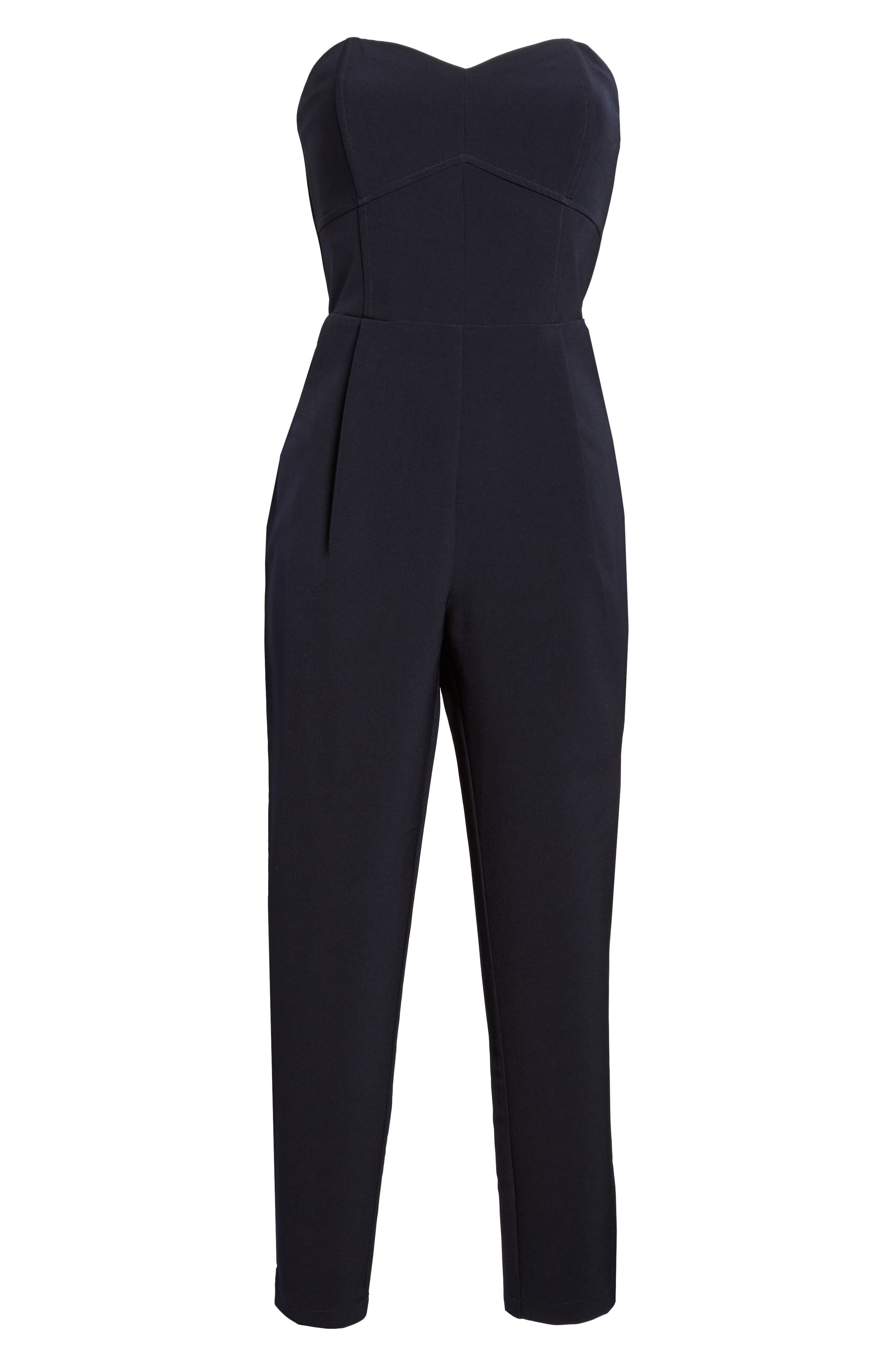 adelyn rae strapless slim leg jumpsuit