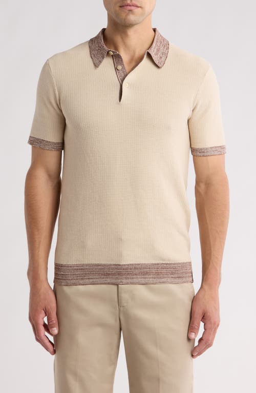 Scotch & Soda Structured Knit Polo Beige at Nordstrom,