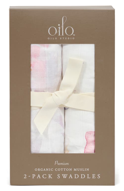 Oilo 2-Pack Swaddle Blankets in Blush Butterfly at Nordstrom