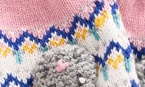 Shop Mini Boden Kids' Fair Isle Mittens In Bunny