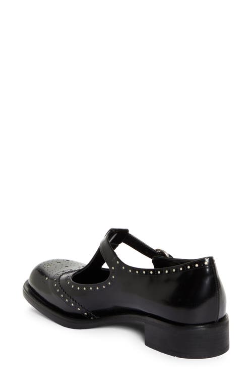 Shop Miu Miu Wingtip Mary Jane In Nero/avorio