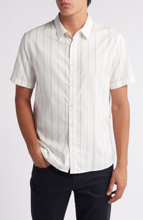 VINCE VINCE SOFT STRIPE SHORT SLEEVE BUTTON-UP SHIRT