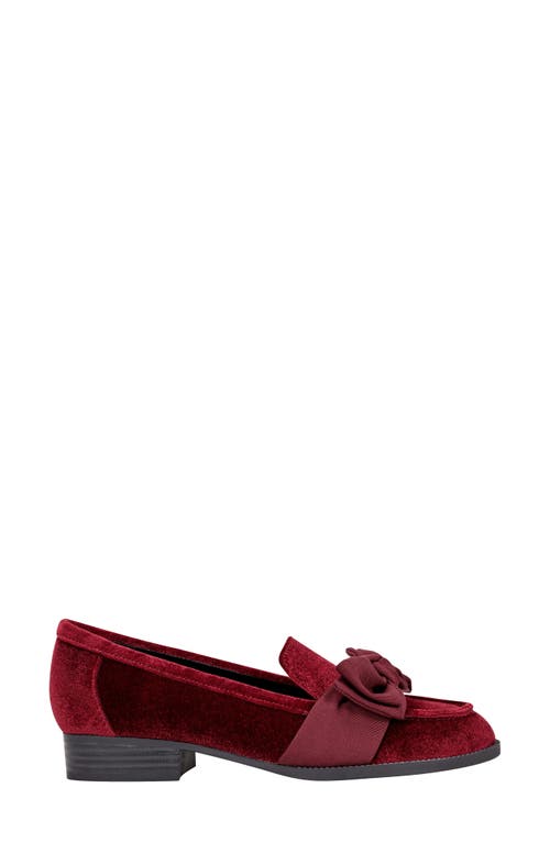 Bandolino Lindio 2 Womens Bow Houndstooth Loafers In Dark Red