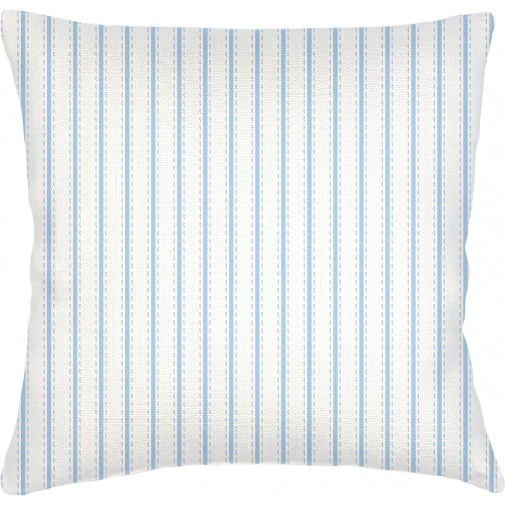 Anaya French Stripe Linen Euro Pillow With Down Insert In Blue