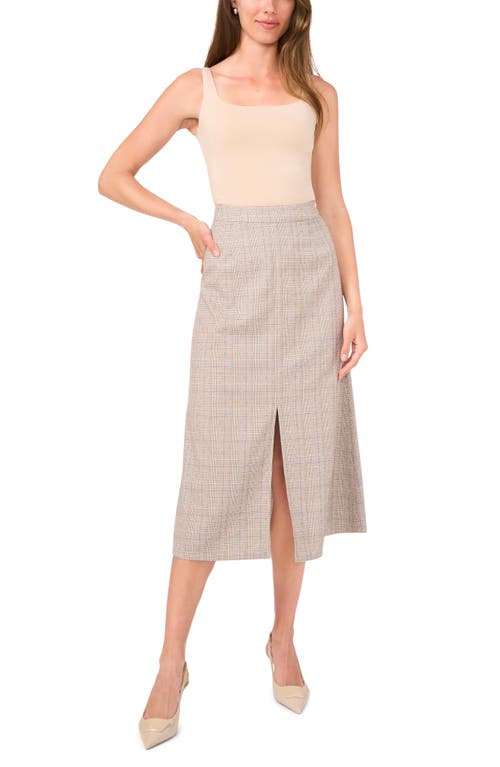 Halogenr Halogen(r) Glen Plaid Midi Skirt In Warm Ash Brown