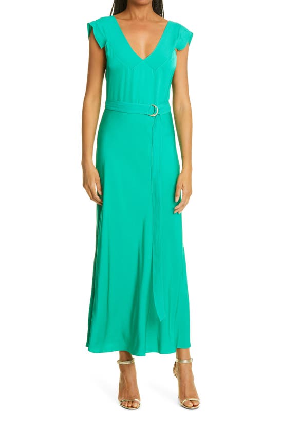 Ted Baker Noemi Belted Bias Cut Dress In Mid Green