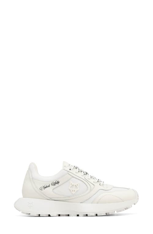 Mesh & Leather Step-In Sneaker in White-Mesh