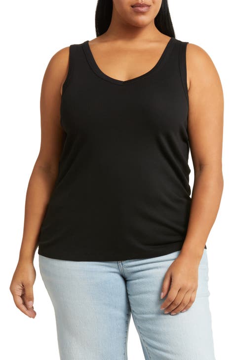 Plus Size 24/7 Solid V Neck Tank Top