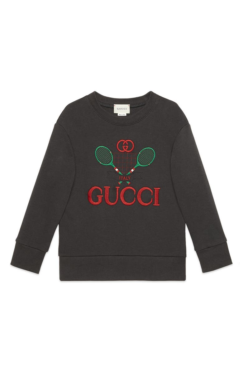 Gucci Tennis Logo Embroidered Cotton Sweatshirt (Little Boy & Big Boy ...