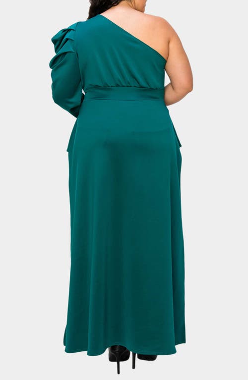 L I V D Nicolette One-shoulder Peplum Top In Emerald