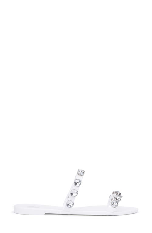 New York And Company Chava Rhinestone Jelly Sandal In White