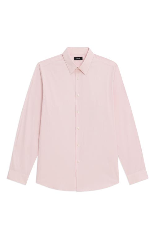 Theory Men's Irving Wealth Striped Sport Shirt In White/pale Pink