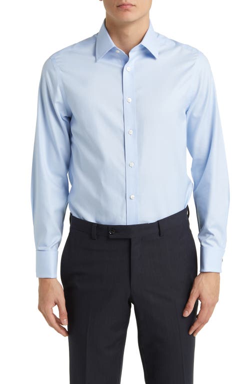 Slim Fit Non-Iron Cotton Twill Dress Shirt in Sky Blue