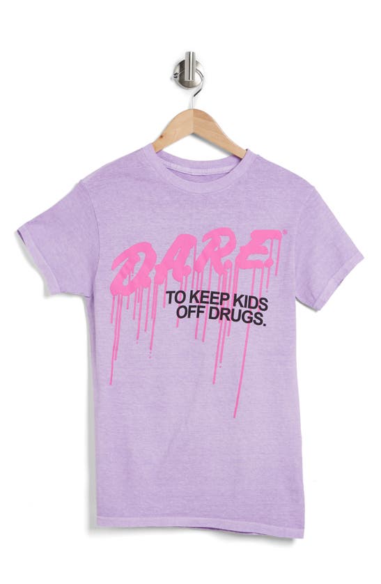 Philcos D.a.r.e. Drip Cotton Graphic T-shirt In Lilac Pigment