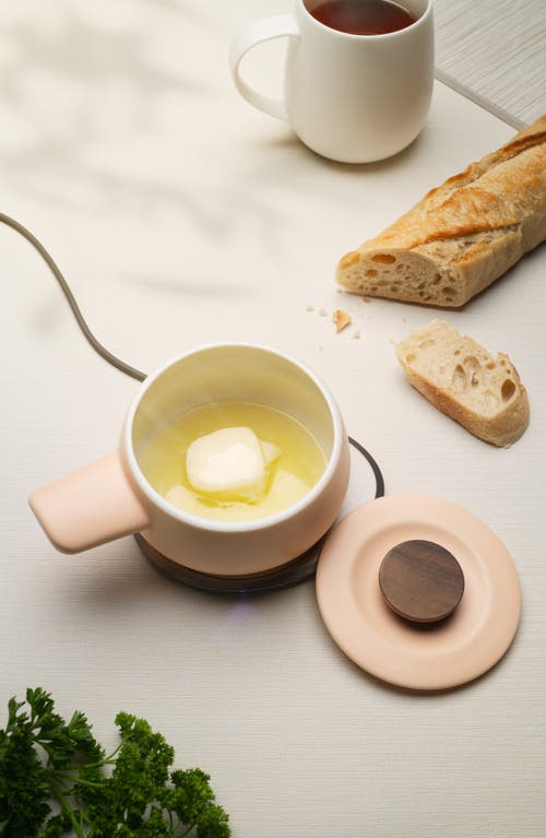 Ohom Fondi Self-heating Fondue Set In Rosy Apricot