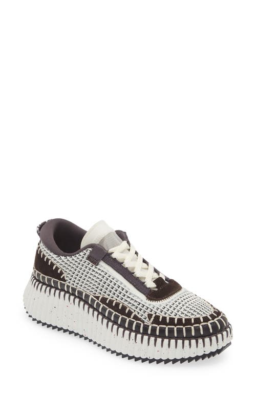 Shop Chloé Nama Platform Sneaker In Black/white