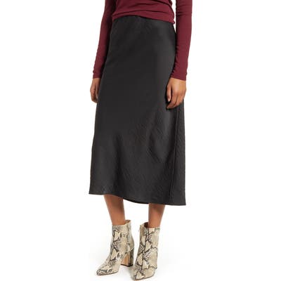 Bobeau Lyndon Bias Cut Midi Skirt, Black