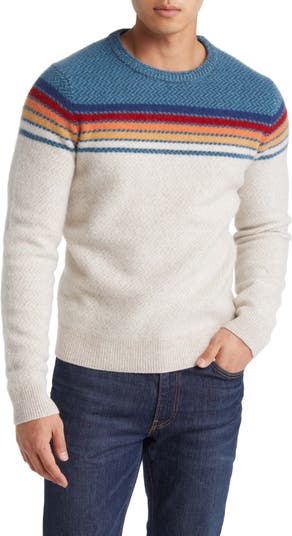 Faherty Donegal Stripe Wool Crewneck Sweater