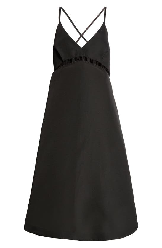 Shop Sacai Double Face Silk & Cotton Dress In Black