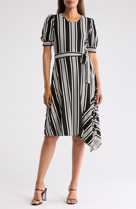 Asymmetric Tie Waist Dress