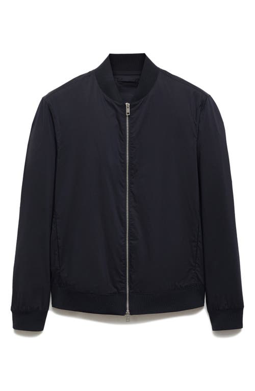 Shop Mango Bomber Jacket In Dark Navy