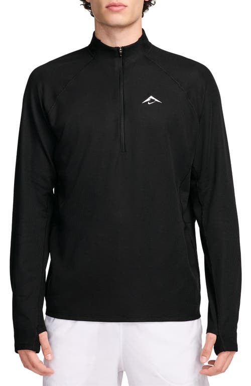 Nike Men's Trail Dri-fit 1/2-zip Mid Layer Top In Black/summit White