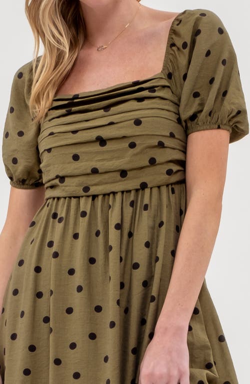 Shop August Sky Square Neck Dress In Olive