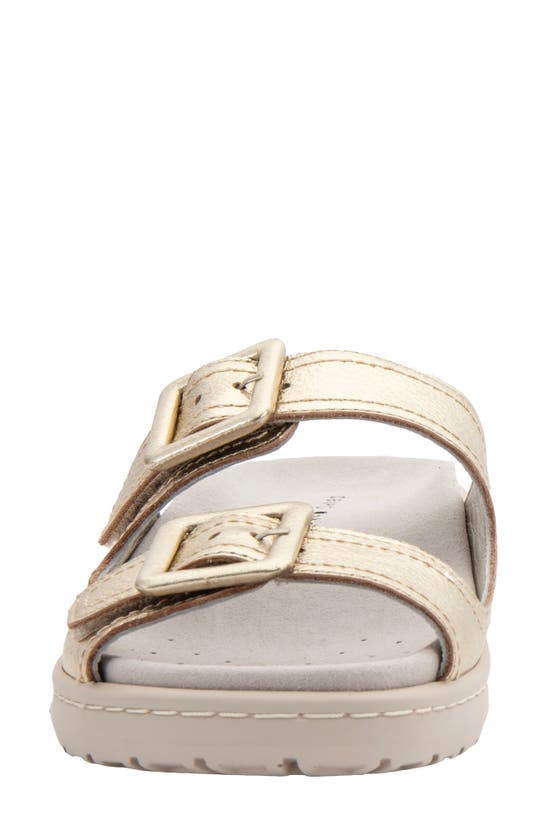 Shop David Tate Frenchy Double Band Slide Sandal In Platinum