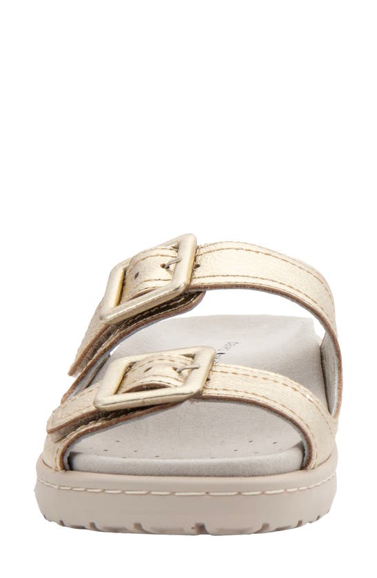 David Tate Frenchy Double Band Slide Sandal In Platinum