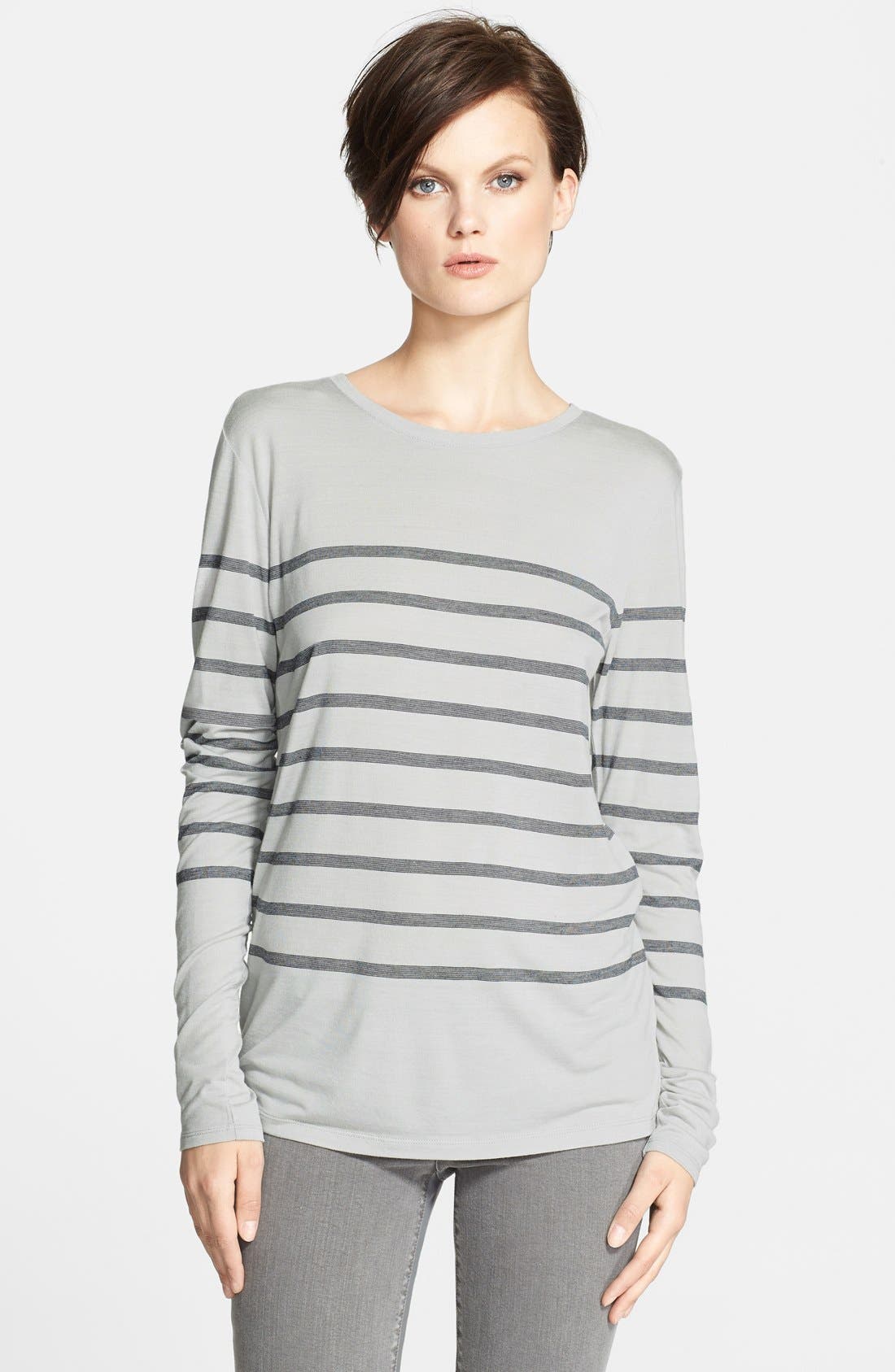 Vince Stripe Long Sleeve Crewneck Tee Nordstrom