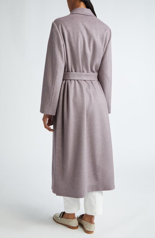 Eleventy Virgin Wool Felt Belted Coat In Viola