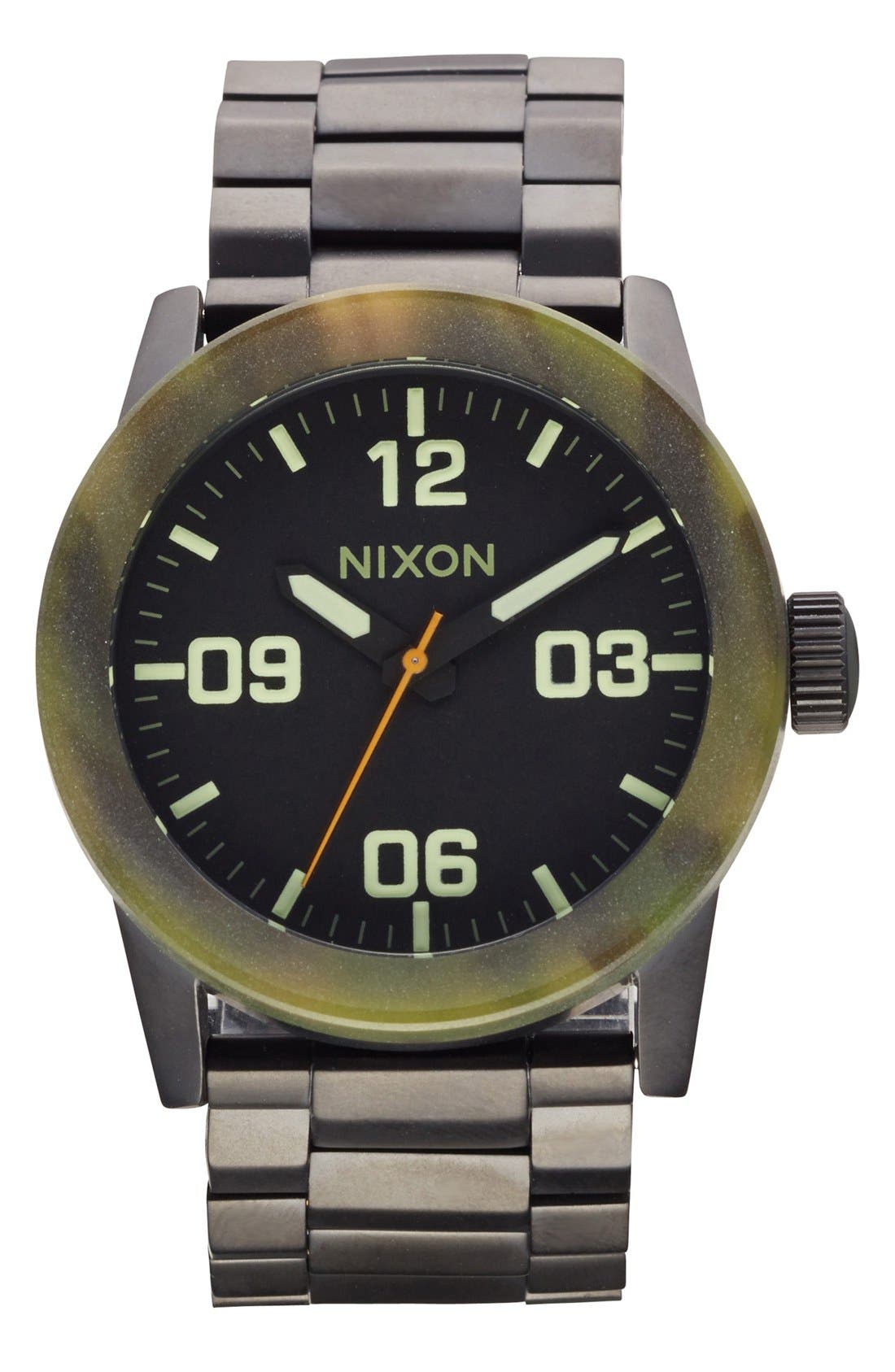 Nixon 'The Private' Camo Bezel Bracelet Watch, 42mm Nordstrom