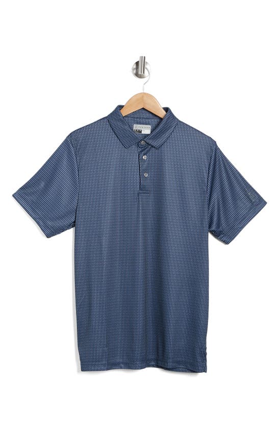 Pga Tour Short Sleeve Micro Conversational Polo In Peacoat