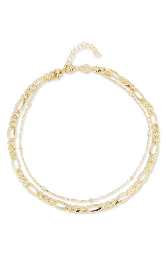 Shop Chloe & Madison 14k Gold Vermeil Layered Chain Anklet