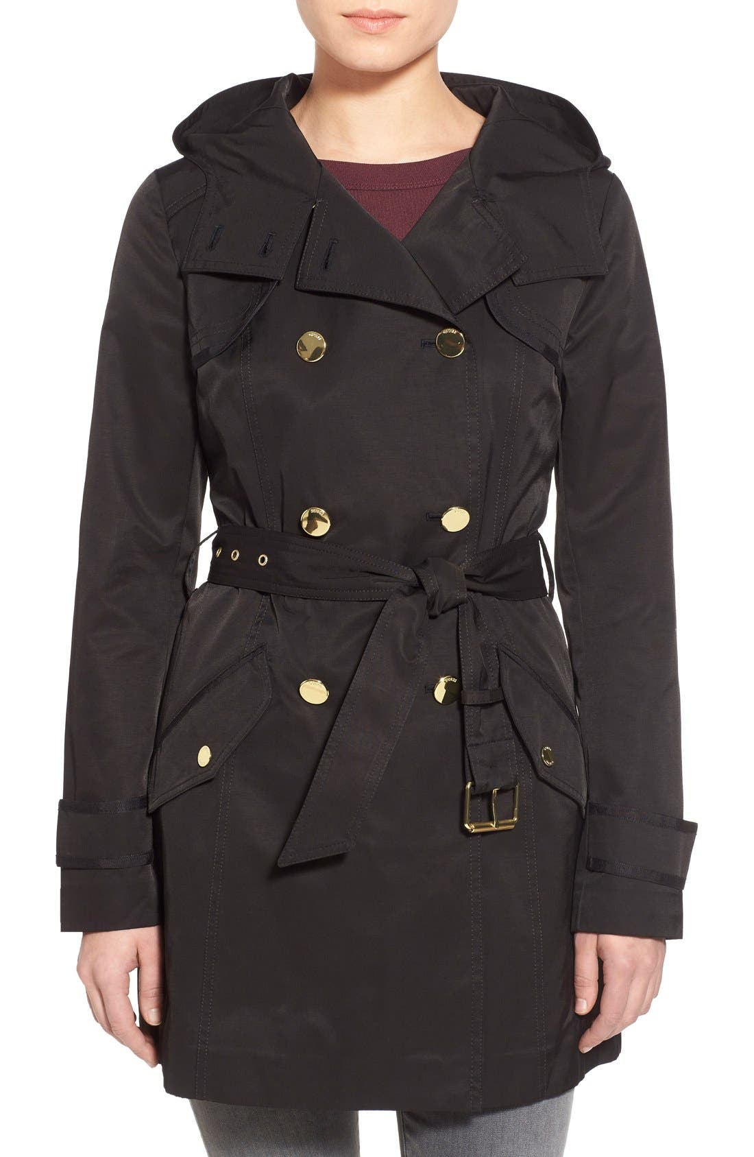 GUESS Hooded Double Breasted Trench Coat Nordstrom