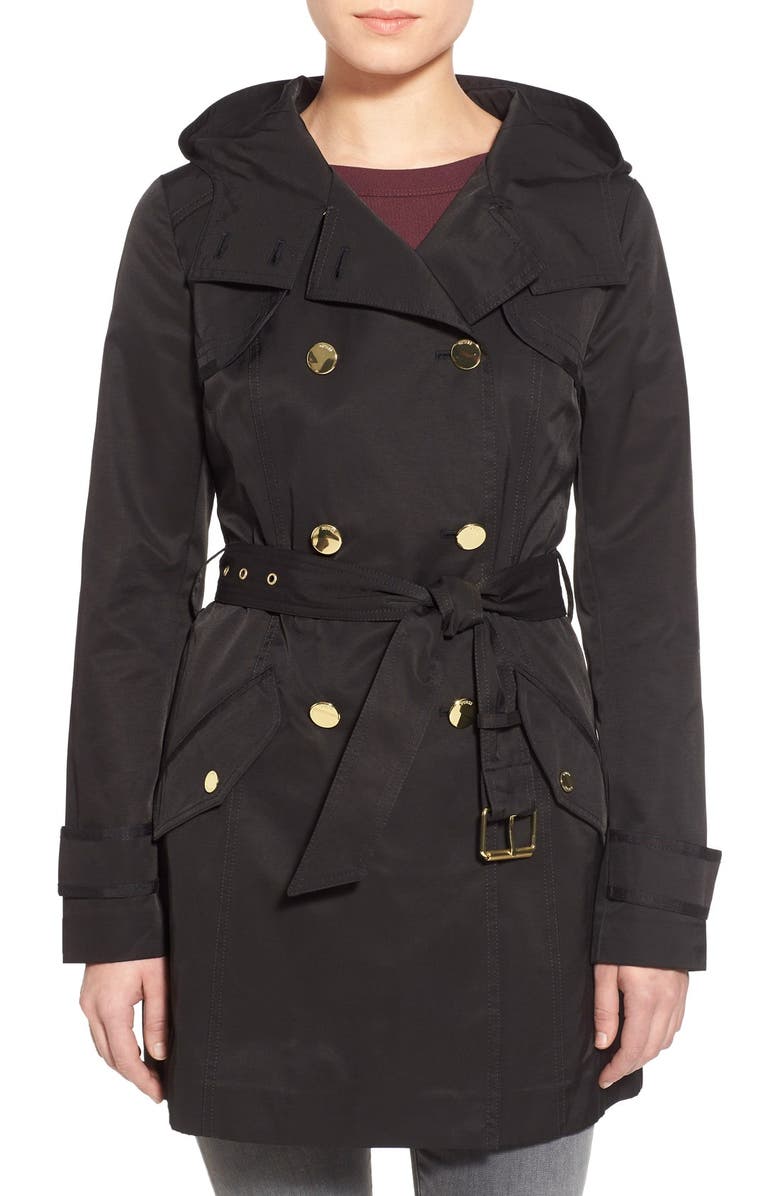 GUESS Hooded Double Breasted Trench Coat | Nordstrom