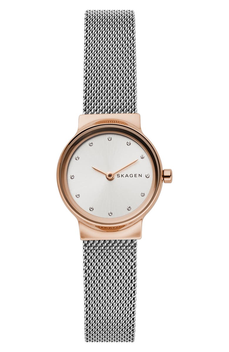 Skagen Freja Crystal Accent Mesh Strap Watch 26mm Nordstrom Skagen Freja Crystal Accent Mesh Strap Watch 26mm Nordstrom