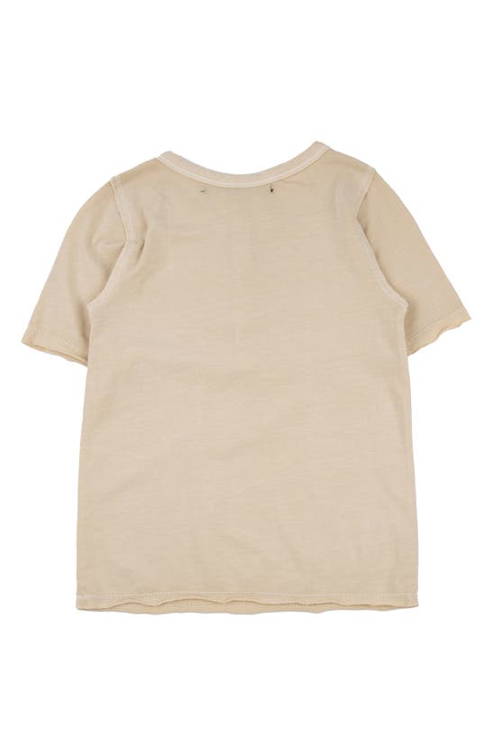 Shop Miki Miette Kids' Pauli Short Sleeve Henley In Oatmeal