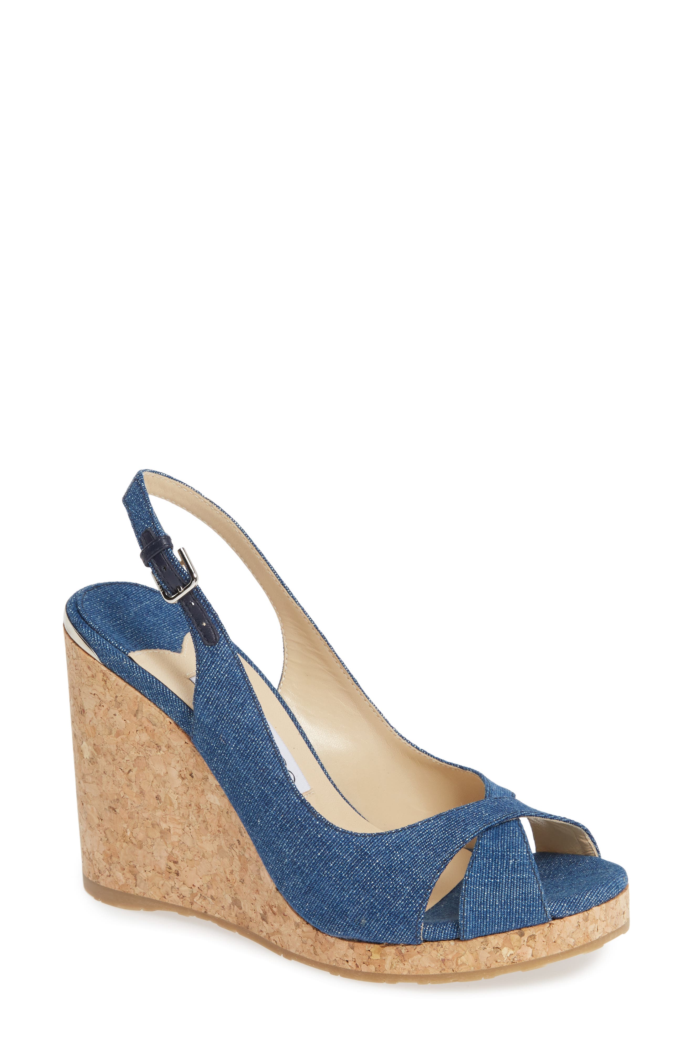 Jimmy Choo Amely Slingback Wedge Sandal - Blue