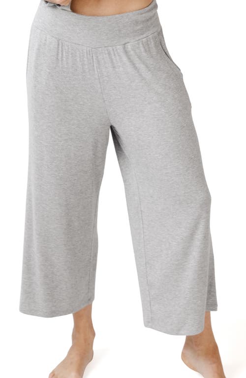 Wide Leg Rib Pajama Pants in Grey