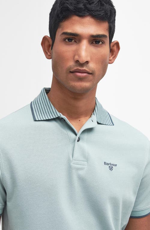 Shop Barbour Denwick Polo Shirt In Blue Chalk